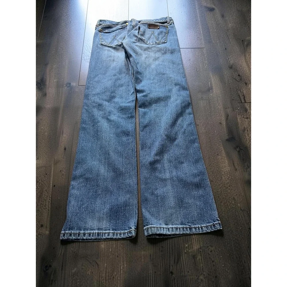 Wrangler Retro Slim Straight Mens 32x34 Blue Denim Jeans WLT88BZ Western Y2K
